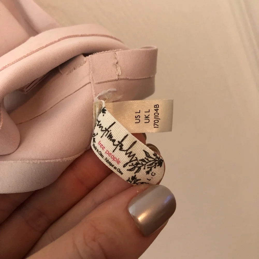 Free People Intimates Comfort Straps Light Pink Bra Size L_4